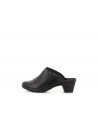 sabot noire a talon en cuir
